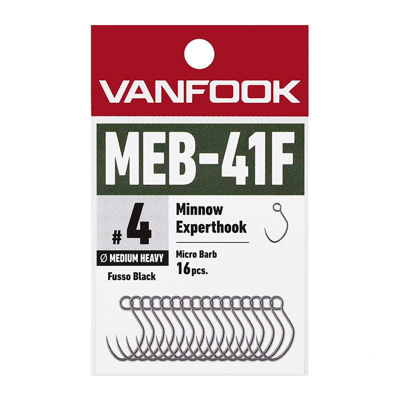 Vanfook Minnow Experthook Medium Heavy Wire Micro Barb MEB-41F #8